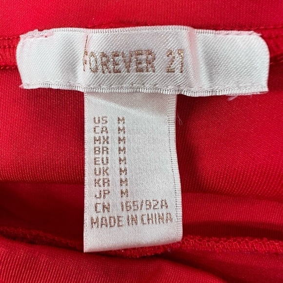 Forever 21 Red Adjustable Spaghetti Strap Mini Dress Size Medium Women’s - Picture 2 of 5